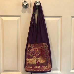 Purple Bag with Gold Elephants